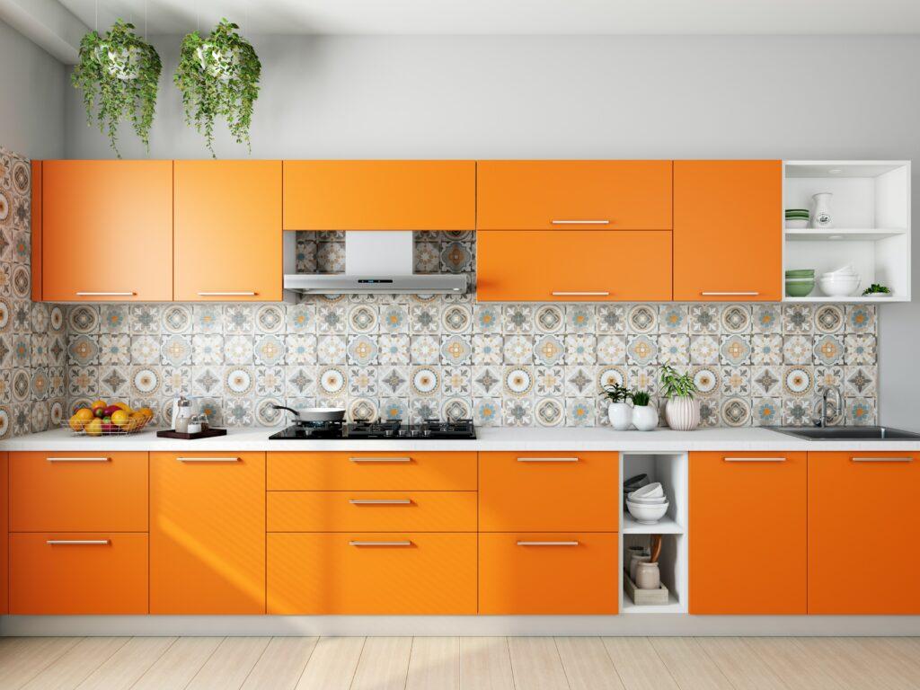Küchenmontage Dresden, Pirna und Umgebung - orangene Küche